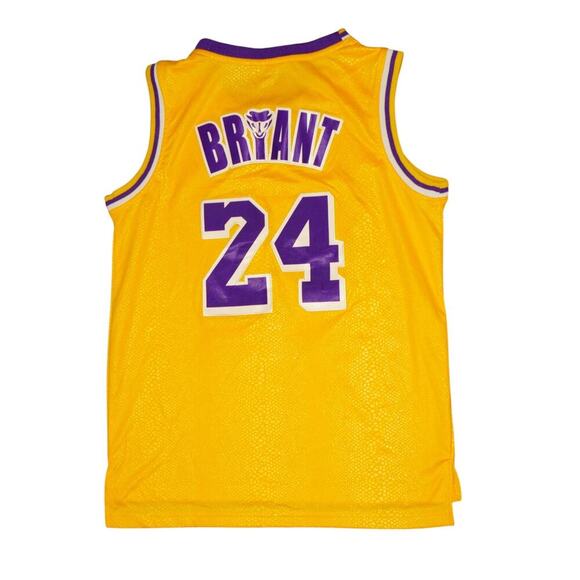 Kobe Bryant #24 "Mamba" Basketball Jersey - Yellow/Gold & Purple - Size M - Picture 2 of 4